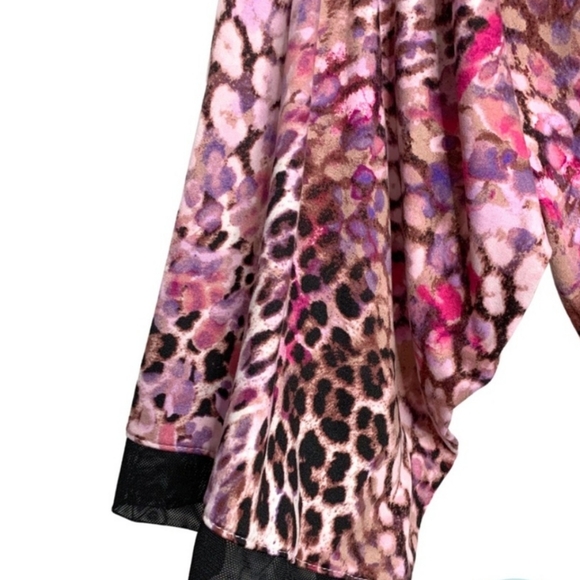 Joyspun matching camisole night gown and robe set, Lg/XL, pink animal print, GUC - Picture 3 of 14